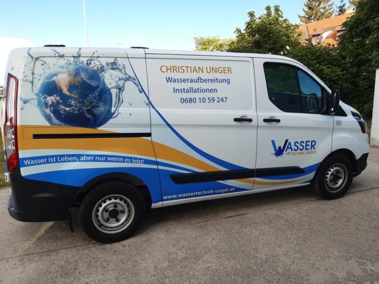 Firmenauto von Wassertechnik Unger, Wasseraufbereitung aus Kottingbrunn